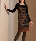 Punta di Roma-Jerseykleid schwarz-terra