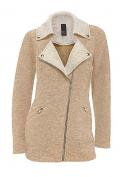Reißverschluß-Wollblazer beige