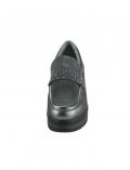 Rind-Nappa-und-Veloursleder-Slipper mitStrass grau