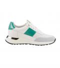 Rind-Nappa-und-Veloursleder-Sneaker weiß-grün