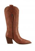 Rind-Nappaleder-Cowboystiefel rostbraun