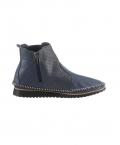 Rind-Nappaleder-Kurzstiefelette marine