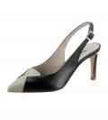 Rind-Nappaleder-Slingpumps schwarz-beige