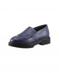 Rind-Nappaleder-Slipper blau