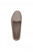 Rind-Nappaleder-Slipper grau-camel