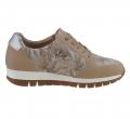 Rind-Nappaleder-Sneaker beige-metallic