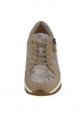 Rind-Nappaleder-Sneaker beige-metallic