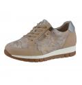 Rind-Nappaleder-Sneaker beige-metallic