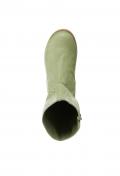 Rind-Nappaleder-Stiefel mitCut-out-Dessin schilfgrün
