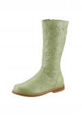 Rind-Nappaleder-Stiefel mitCut-out-Dessin schilfgrün