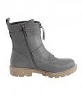 Rind-Nappaleder-Stiefelette grau