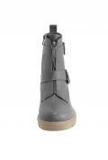 Rind-Nappaleder-Stiefelette grau