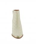 Rind-Nappaleder-Stiefelette mitLochmuster ecru