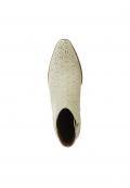 Rind-Nappaleder-Stiefelette mitLochmuster ecru