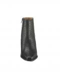 Rind-Nappaleder-Stiefelette mitLochmuster schwarz