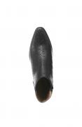 Rind-Nappaleder-Stiefelette mitLochmuster schwarz