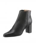 Rind-Nappaleder-Stiefelette mitLochmuster schwarz