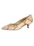 Rind-Nappalederpumps braun-beige