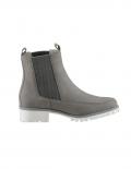 Rind-Nubukleder-Chelsea-Boots grau