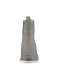 Rind-Nubukleder-Chelsea-Boots grau
