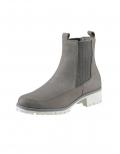 Rind-Nubukleder-Chelsea-Boots grau