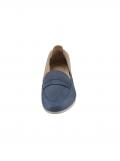 Rind-Nubukleder-Slipper jeansblau