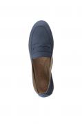 Rind-Nubukleder-Slipper jeansblau