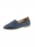 Rind-Nubukleder-Slipper jeansblau