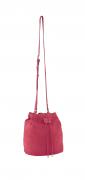 Rind-Veloursleder-Beuteltasche rot