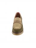 Rind-Veloursleder-Loafer khaki-beige