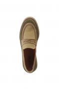 Rind-Veloursleder-Loafer khaki-beige