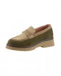 Rind-Veloursleder-Loafer khaki-beige