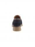 Rind-Veloursleder-Loafer marine-grau