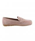 Rind-Veloursleder-Mokassin rose