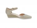 Rind-Veloursleder-Pumps taupe