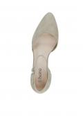 Rind-Veloursleder-Pumps taupe