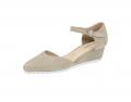 Rind-Veloursleder-Pumps taupe