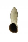 Rind-Veloursleder-Stiefel beige