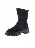 Rind-Veloursleder-Stiefel mit Warmfutter marine
