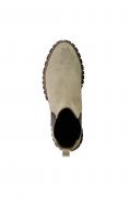 Rind-Veloursleder-Stiefelette beige