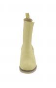 Rind-Veloursleder-Stiefelette gelb