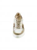 Rind-Veloursleder-Textil-Sneaker taupe-silber