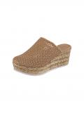 Rindleder-Cut-Out-Clog camel