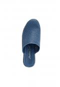Rindleder-Cut-Out-Clog jeansblau