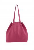 Rindleder-Handtasche mit Nieten pink