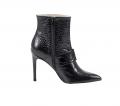 Rindleder-Stiefelette schwarz