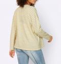 Ringelshirt mitSmiley-Stickerei ecru-goldfarben