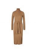 Rippenstrick-Kleid mit Bindegürtel camel