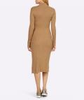 Rippenstrick-Kleid mit Bindegürtel camel