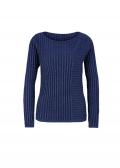 Rippenstrick-Pullover in Matt-Glanz-Optik dunkelblau
